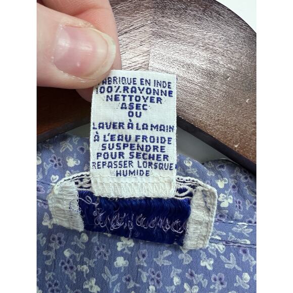 April Cornell Vintage 90s Purple Floral Maxi Dress Womens Small Back Tie Grunge - Picture 10 of 13